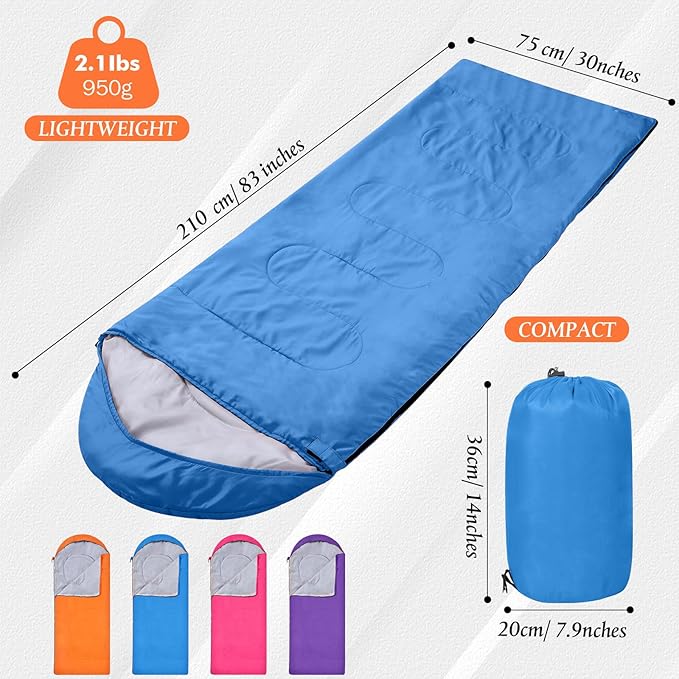 Macarrie 4 Pcs Bulk Sleeping Bags for Homeless Donation Shelter Adults 0 Degree Waterproof Backpack Bags with Compression Sack for Cold Weather Emergency Hiking Camping Warm