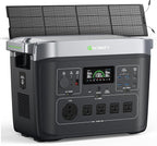 GROWATT Portable Power Station with 200W Solar Panel，Black Infinity 2000 Electric Solar Generator，2048Wh LifePO4 Battery, 2200W AC Output for Home Use, Outdoor Camping, RVs and Emergency Backup