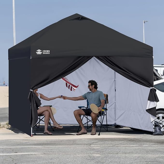 CROWN SHADES 10x10 Canopy Sidewalls (4pck) - Canopy Walls 10x10, Sidewalls for Canopy - Canopy Cover, Canopy Accessories, Black