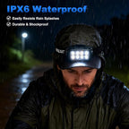 Rechargeable Headlamp 2 Pack, 2500 Lumen Bright 8 LED Headlight, 10 Modes Adjustable Motion Sensor, USB-C Waterproof Head Flashlight, Outdoor Hiking Camping Fishing (8 Led Headlamp)