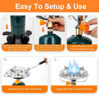 Camping Stove Propane Burner, Portable Camp Stove with Foldable Gas Tank Base, Adjustable Flame Backpacking Cooker for Camping, Small Single Burner Propane Stoves Kit for Hiking Tent Outdoor Cooking