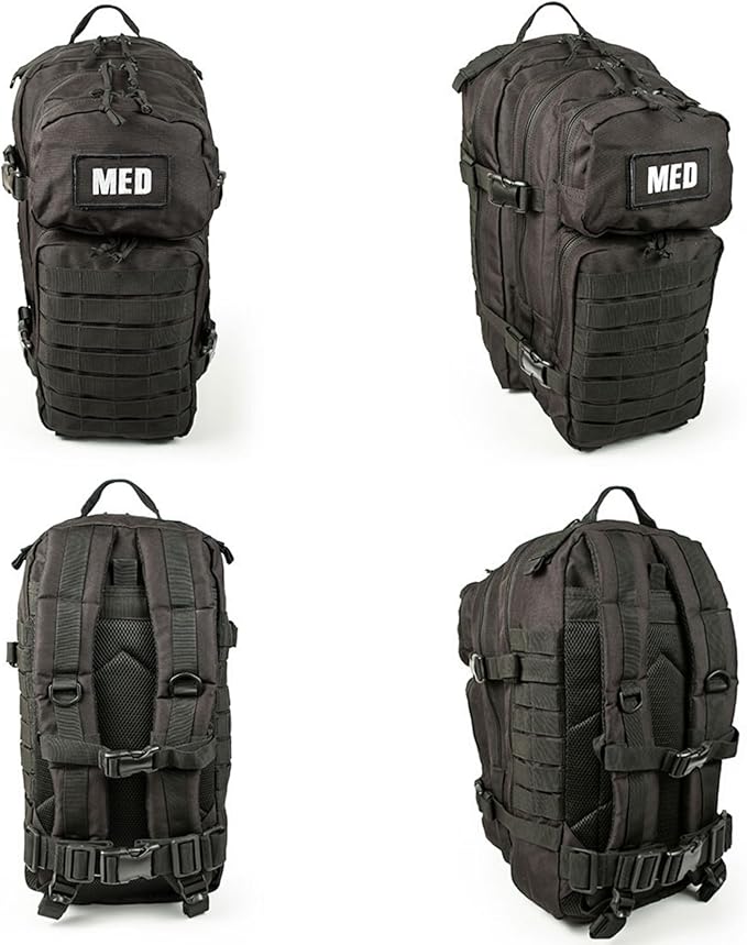 Luminary Tactical Trauma Kit Fully Stocked First Aid Kit Backpack EMS/EMT First Responder Medical Bug Out Bag for Preppers Professionals and Outdoorsman (Black)