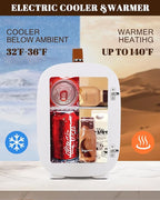 Mini Fridge for Bedroom, 4 Liter/6 Cans Skincare Small Refrigerator, AC/DC Portable Mini Cooler & Warmer, Small Fridge for Camping, Dorm, Office, Car (White)