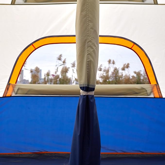 KTT Extra Large Tent 10-12-14 Person(Style-B),Family Cabin Tents,2 Rooms,3 Doors and 3 Windows with Mesh,Straight Wall,Waterproof,Double Layer,Big Tent for Outdoor,Picnic,Camping,Family Gathering