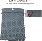 Sleeping Pad, 2 Person Self Inflating Camping Mat, TPU Camping Mattress with Snap Buttons for Couples (Grey)