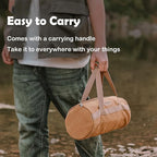 Tent Stakes Bag, Double Layer Tent Pole Pegs Storage Bag, Camping Accessories Large-Capacity Canvas Tool Bag with Zipper for Man Camping, Hiking (35cm Khaki)