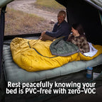 Kelty Kush Queen Air Bed W/Battery-Powered Pump, PVC-Free Queen Air Mattress, Comfy and Plush 6-inch Pad, Carry Bag Included - Indoor/Outdoor Camping Air Bed