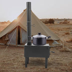 KUAFU Wood Burning Stove Tent Camping Stove for Outdoor Cooking Fishing Hiking Travel Portable Heater with Storable Chimney Pipes Mini Wood Stove
