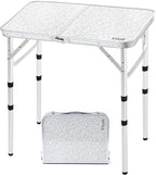 Folding Camping Table 2ft Portable Pinic Table Adjustable Height Small Card Table Aluminum Foldable Lightweight with Carry Handle for Outdoor Indoor Hiking Camp BBQ Beach