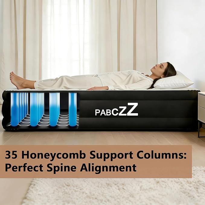 air Mattress Queen with Built in Pump – 18-Inch Thickened Inflatable Mattress for Easy Travel, Supports Up to 650 Pounds