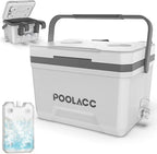Portable Personal Cooler, Poolside Ice Chest for Above Ground Pool or Spa - Fits Intex Pools, Hard-Sided Cooler with Bonus Ice Pack for Lunch, Drink, Camping, Picnic, Beach, Fishing