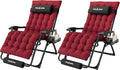 Amopatio Oversized Zero Gravity Chair, 29''W Reclining Camping Lounge Chair Upgraded Lock and Footrest, Cup Holder, Removable Cushion & Headrest Folding Patio Recliner