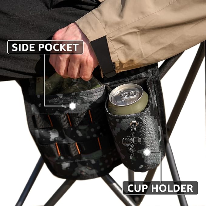 X Strike Portable Fishing Chairs Outdoor Folding Stool for Adults Portable Camping Chair for Ice Fishing,Hunting,Lawn,Patio,Garden,300LBS.