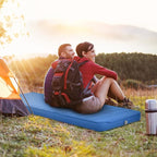 BestComfort Sleeping Pad for Camping with 2-in-1 Air Pump Sack Carry Bag, 4inch Inflatable Camping Mattress for Backpacking Hiking Car Traveling, Waterproof Ultralight Camping Sleeping Mat, Blue
