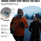 Wmcaps Stocking Cap Stuffers Bluetooth Beanie with A Light, 2-Pack Flashlight Headlamp Winter Hat Gifts for Men Women Dad Him
