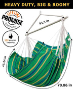 ADVOKAIR Hammock Chair Large 70.9"x47.2", 32% Bigger XXL Hanging Swing Chair with 500lbs Capacity, Heavy Duty Steel Spreader Bar, Extra Roomy Comfort for Adult Indoor Outdoor Bedroom Patio