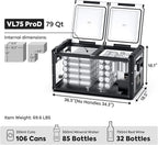 ICECO VL75ProD 12V Refrigerator, 78Qt Dual Zone Portable Fridge with SECOP Compressor, 0-50°F, Multi-directional Lid, Dual USB 12/24VDC&110-240VAC, Car Refrigerator For Car, Camping, RV |With Battery