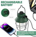 JINIU Rechargeable LED Camping Lantern, Mini Retro Portable Waterproof Lantern, 1000LM, 3 Light Modes (2700-6500K) Stepless Dimming Brightness, Hanging Tent Light for Camping, Power Outages