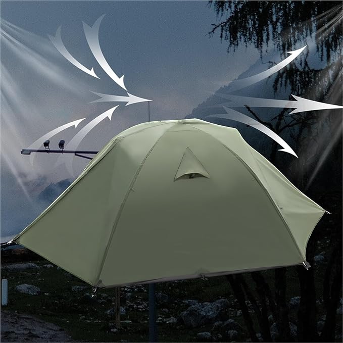 2-3 Person 4-Season Backpacking Tent – Double-Layer Waterproof with Winter Skirt for Camping Hiking Survival