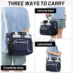 MIER Large Lunch Box for Men Women Adult Insulated Soft Sided Cooler 24 Can Leakproof Lunch Bag Collapsible for Work Travel Camping Beach, 15L (Blue-No Luggage Strap)