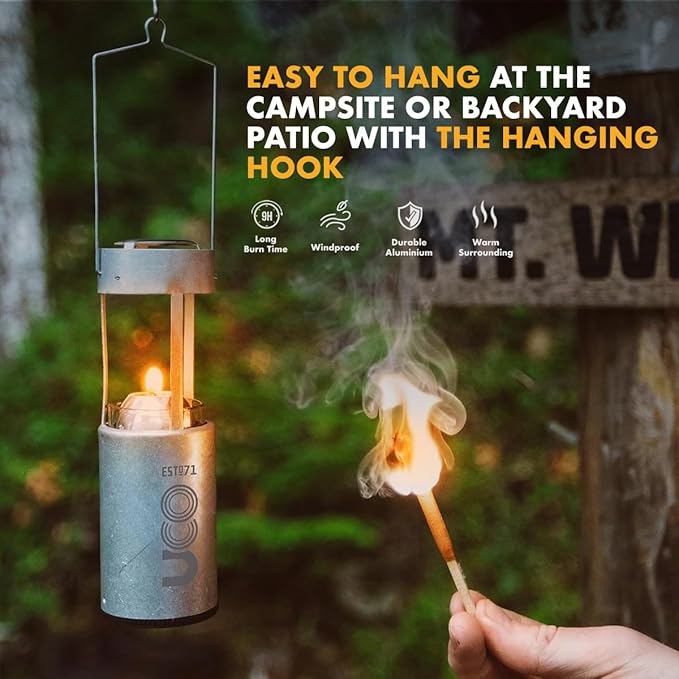 UCO Original Candle Lantern Value Pack with 4 Candles and Storage Bag, Original Collapsible Candle Lantern for Camping & Emergency Preparedness
