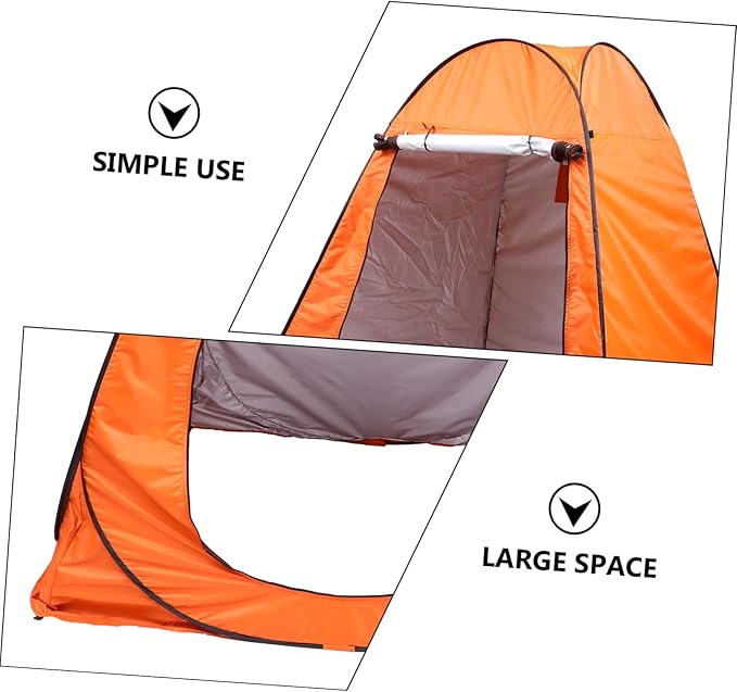 Fully Automatic Outdoor Changing Tent Quick-Open Shower Privacy Tent for Camping Fishing and Hiking Orange Double Ergonomic Design Spacious