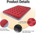Queen Size Double Camping Air Mattress Bed with Air Pump,Inflatable Mattress,80"x 60"Thickened Portable Blow Up Air Mattress,Travel Sleeping Bed Pad for Camping Home Hiking