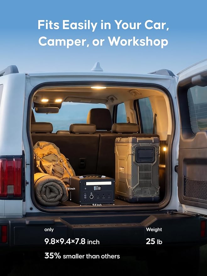 Portable Power Station 1000W (2000W Surge), 1008Wh LiFePO4 Power Station with 3 AC Outlet, 140W USB-C Fast Charging,8 Ports Solar Generator for Camping Indoor Outdoor Emergency RV Trip (CYBPULTE C011)