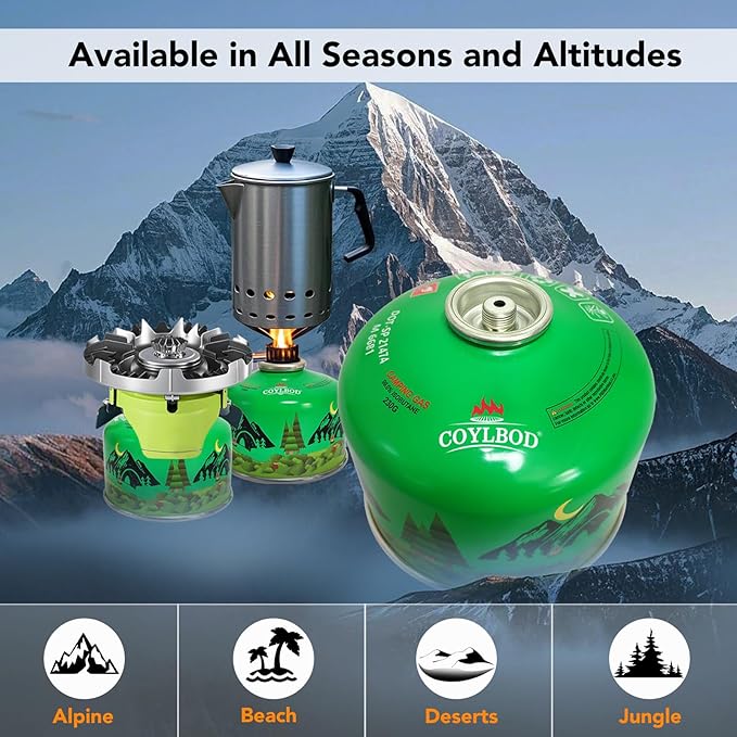 Isobutane Fuel Canister 100g, Camping Stove Fuel, Butane Camping Propane Mixture Blend Camping Fuel Gas (3 Pack)
