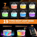 Camping String Lights, 3 in 1 Upgraded Retractable RGB Outdoor String Lights with 19 Lighting Modes, Quick 30s Recovery, 32.8 FT Portable Tent Lights, Rechargeable Camping Lantern (White)