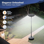 Solar Street Lights Outdoor with Pole, Waterproof Motion Sensor Solar Lamp Posts with Remote Control at 360° omnidirectional for Yard, Camping, Garden, Outside (106.3" Pole with 324 LED)