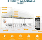 Hoteel 10x30 Pop Up Canopy Tent Heavy Duty Without Sidewalls, Waterproof Party Tent, Easy Set-up Commercial Instant Tents with Roller Bag & Sandbags, Hexagonal Leg (1-Year Warranty)