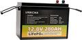 LiFePO4 Lithium Battery, 12V 280Ah, 3584Wh, Built-in 200A BMS, 6000+ Deep Cycles, for RV, Camping, Boats, Trolling Motor, Solar Home System