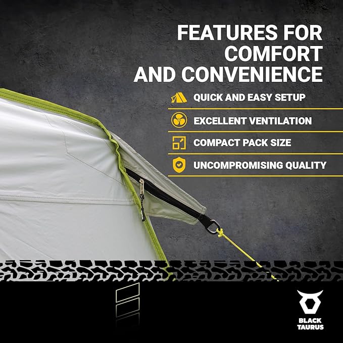Turbo Heavy-Duty Camping Tent – Quick-Setup 4-Season Family Tent with Waterproof 150D Shell & Instant Frame – Choose Capacity (HD 300/HD 450) & Color