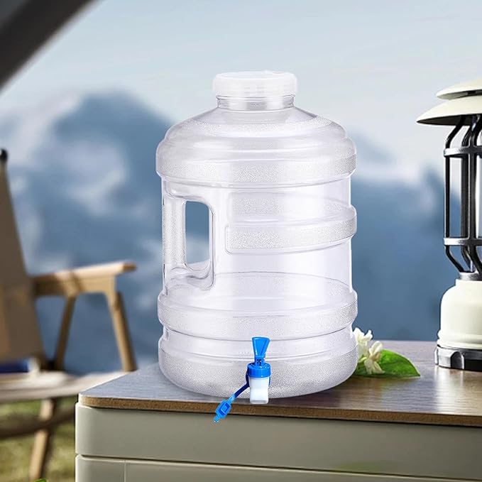 Generic Water Container Water Jug Dispenser Water Tank Can 15L Water Bucket with Faucet for Camping Picnic Hiking Washing Hand Car, 26cmx26cmx40cm, White