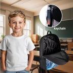 Football School Backpack Set,4 in 1 Soccer SchoolBag with Lunch Box for Teen Boys 8-12 Years Old Primary Middle Student Camping Travel Daypack with Adjustable Strap