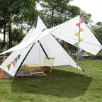 GeRRiT 4 Person Tent for Camping Pyramid Teepee Tent Outdoor Portable Double Layers Indian Tipi Tent for Outdoor Family Hiking Yurt Tent