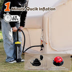 YOLENY 2-4 Person Inflatable Tents for Camping, Quick Setup in 2 Minutes with Hand Pump, 4-Season Waterproof Windproof Oxford Blow Up Tent