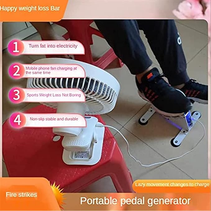 CIRONI Crank Manual Generator,Foot-Operated Power Generation,Power Box 50W/100 Watt Pedal Generator, DC Output 1-35V Dual USB,with Integrated USB,for Computer in Camping,100W