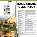 160W Hand Crank Generator, Portable Power Station w/Folding Handle, Aluminum Alloy Small Inverter Generator Rechargeable for Home Camping Outdoor Smartphone Charger