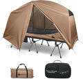 Gonex Camping Tent Cot for Adults, 1-Person Off-Ground Folding Portable Easy Set-up Tent Cot Combo for Hiking, Backpacking, Car & Motorcycle Camping(31.5" W X 78.7" L)-Khaki