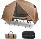 Gonex Camping Tent Cot for Adults, 1-Person Off-Ground Folding Portable Easy Set-up Tent Cot Combo for Hiking, Backpacking, Car & Motorcycle Camping(31.5" W X 78.7" L)-Khaki