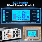 4000W Pure Sine Wave Inverter 12V DC to 110V/120V AC Converter, 8000W Peak, LCD Remote Control, 4 AC Outlets, USB & Type-C – Heavy Duty for RV, Truck, Off-Grid Solar, Home Emergency Power