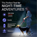 K-Bern Rechargeable Headlamp. 1000 Lumen, Ultra Bright Head Lights for Forehead. Waterproof, Lightweight Aluminum, 2600mAh Battery, Perfect for Dog Walking (Ultra Bright Red & White - 3500mAh)