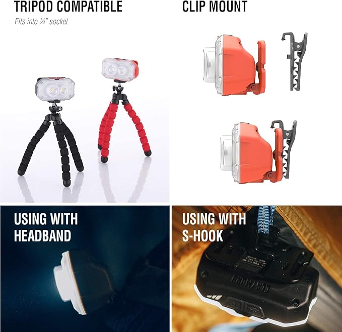 Claymore HEADY+ Black Rechargeable Wearable Light – 600 Lumens HeadlampMode 6 Light Mode 90° Adjustable Beam IP54 Water-Resistant USB-C Rechargeable Up to 70 Hrs Runtime for Camping, Running, Outdoor