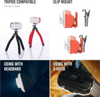 Claymore HEADY+ Tan Rechargeable Wearable Light – 600 Lumens HeadlampMode 6 Light Mode 90° Adjustable Beam IP54 Water-Resistant USB-C Rechargeable Up to 70 Hrs Runtime for Camping, Running, Outdoor