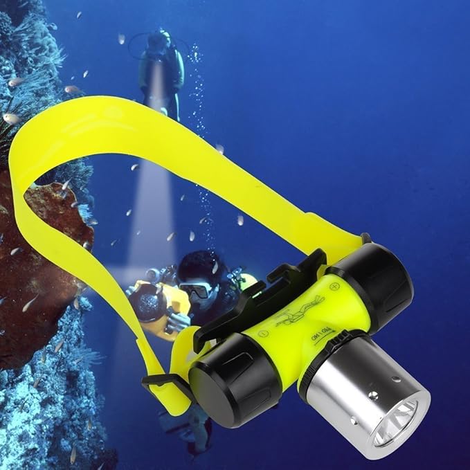 BESTSUN Diving Headlamp, 1800 High Lumen Diving Swimming Headlamp Light Waterproof Underwater Diving Head Flashlight Diver Submarine Head Torch Scuba Safety Lights (Only headlamp)