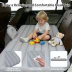 Car Air Mattress, Inflatable SUV Truck Camping Mattress for Back Seat, Thickened Travel Car Bed Sleeping Pad with Inflatable Pier Air Pump 2 Pillows (Grey)