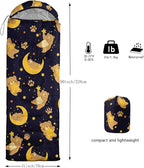 AILONEN Kawaii Panda Sleeping Bags,Lightweight & Waterproof,3 Season Warm & Cool Weather,Dreamy Purple Flower Animal Themed Sleeping Bags for Boys,Girls,Kids,Adults Travelling,Outdoors