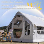 Inflatable Tent with Pump, Easy Set up Inflatable Camping Tent for 2-8 Persons, 4-Season Inflatable Tent, Glamping Outdoor Air Blow Up Tent, Family Camping Tent Grey2